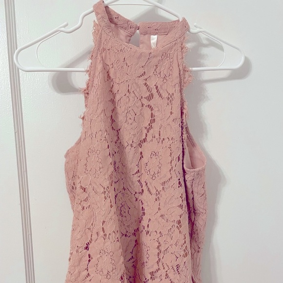 Fun 2 Fun Drellie Blush Lace Halter Stitch Fix - Picture 2 of 6